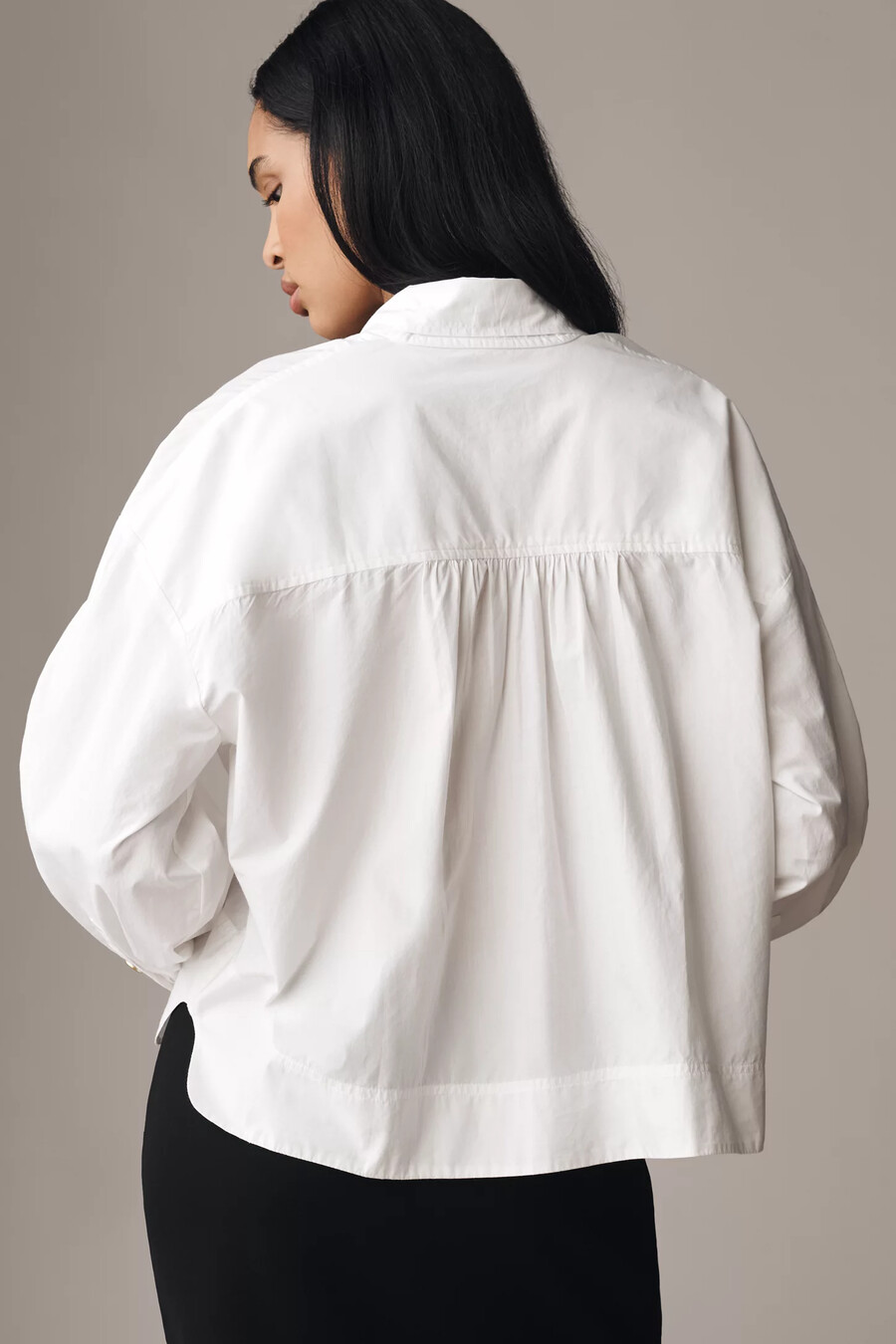 maeve baumwollbluse mit bindekragen