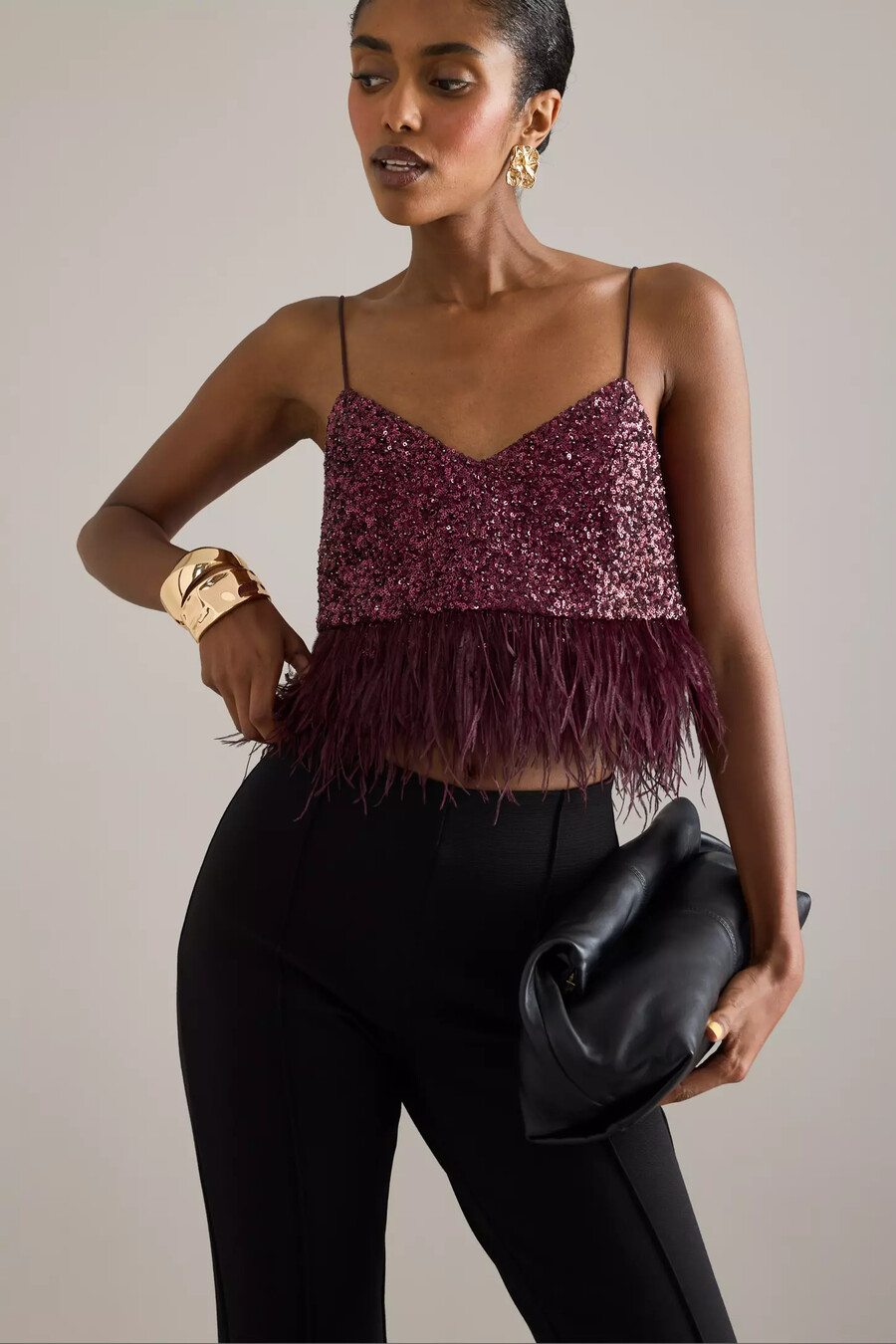 pailletten-feder-tanktop von anthropologie