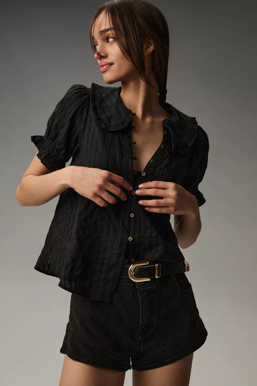 die bluse „keira mit kragen und knopfleiste von pilcro