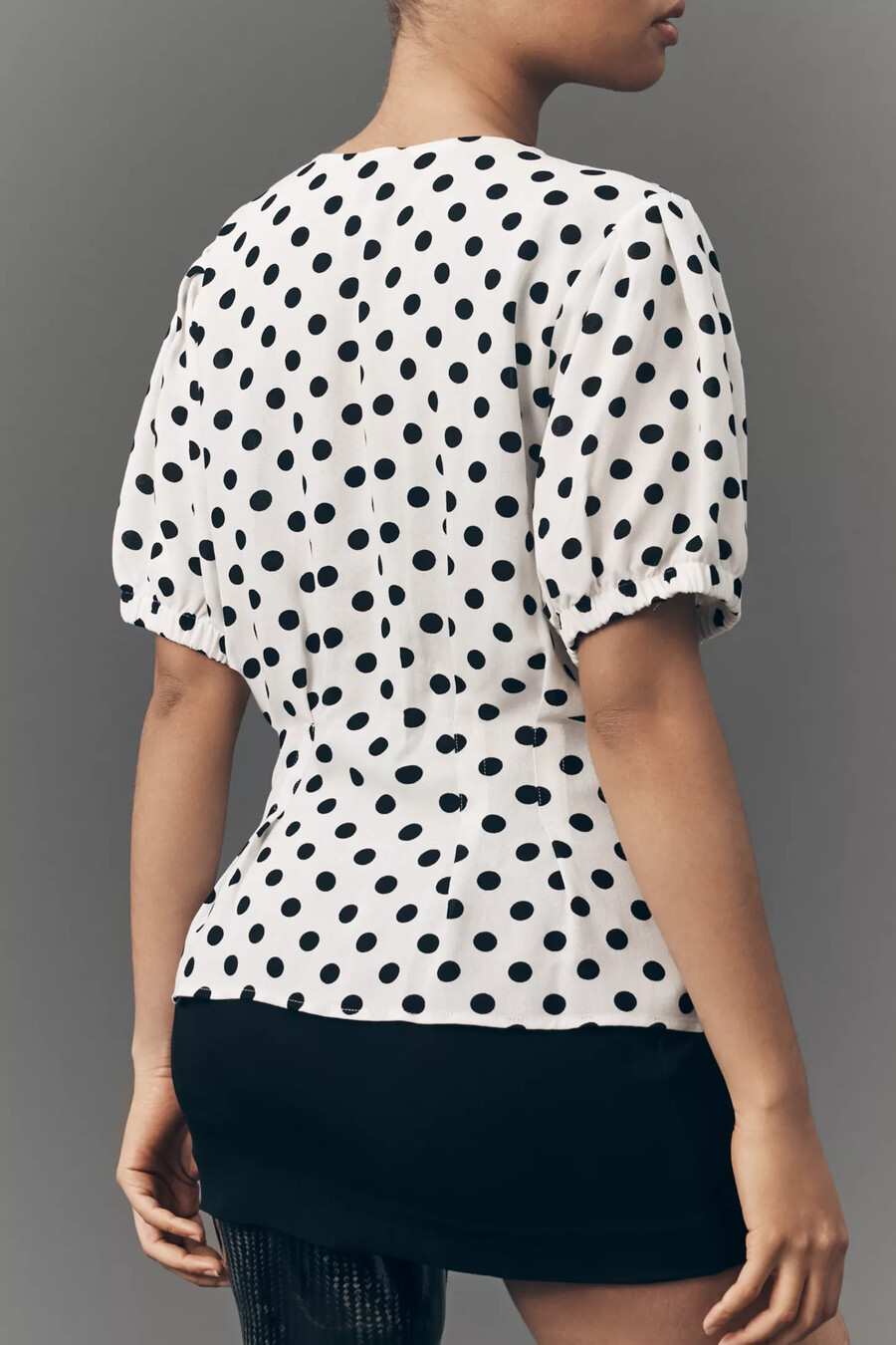 maeve kurzarmbluse mit polka-dots