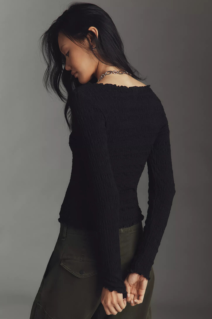 maeve langarmshirt mit struktur