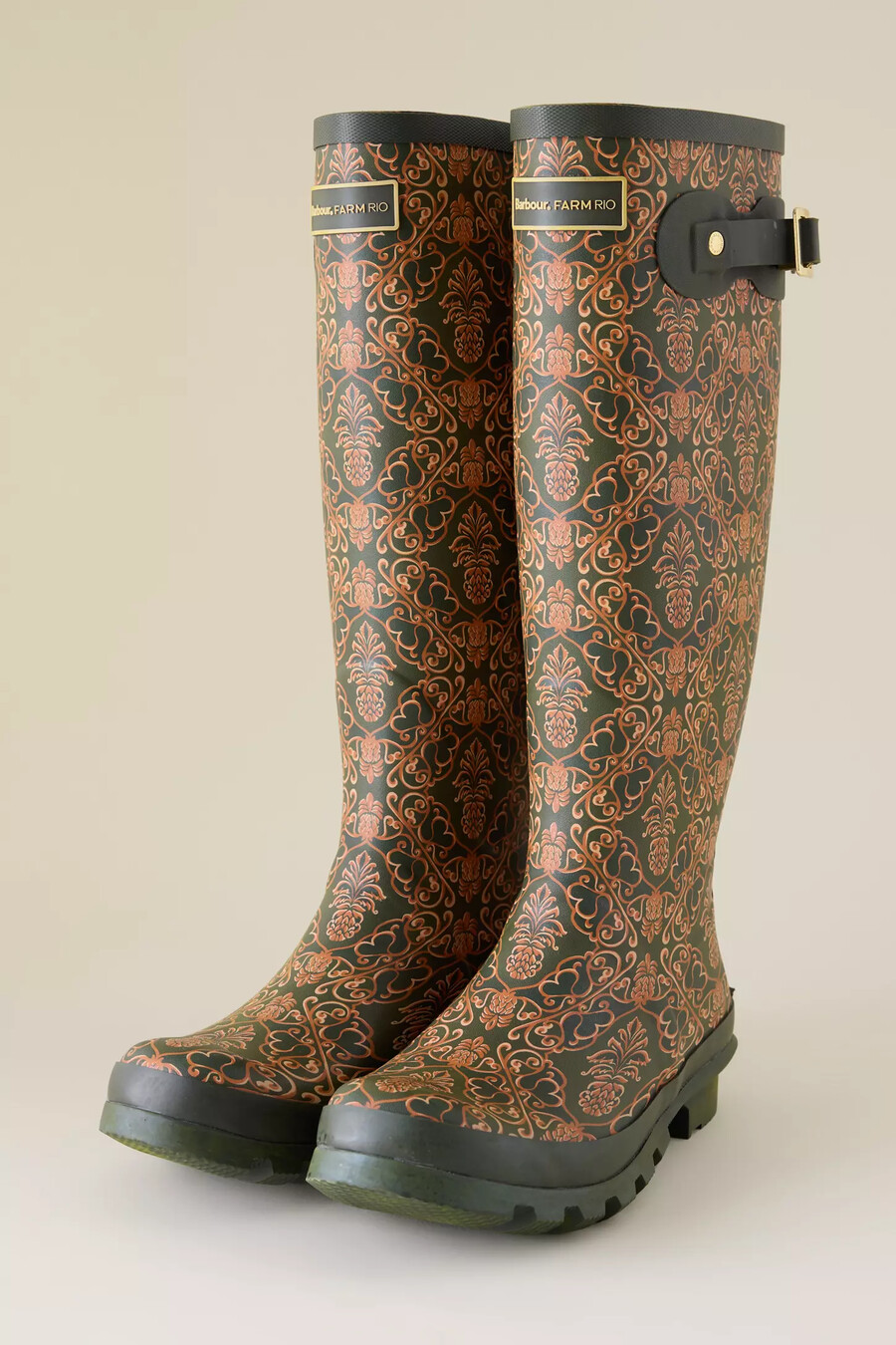 barbour x farm rio cami ananas-gummistiefel