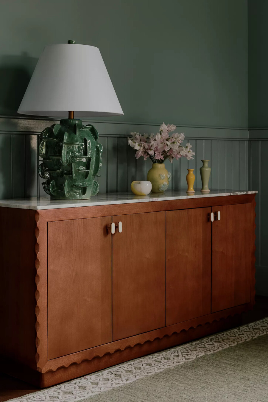 brentley rechteckiges sideboard mit marmorplatte