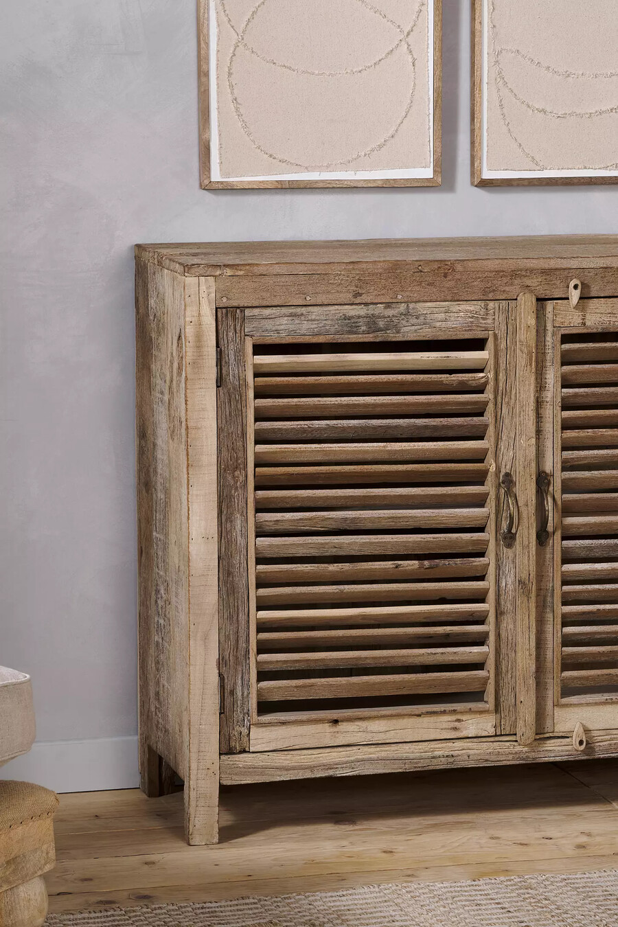 nkuku ibo sideboard aus recyceltem holz mit latten
