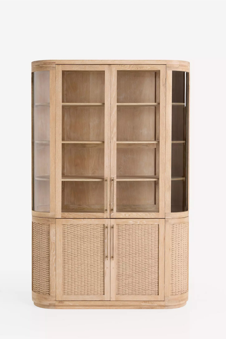 sienna glas- und holzvitrine