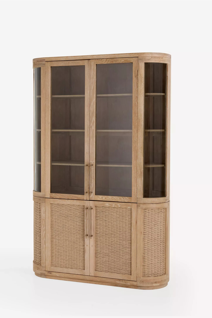 sienna glas- und holzvitrine