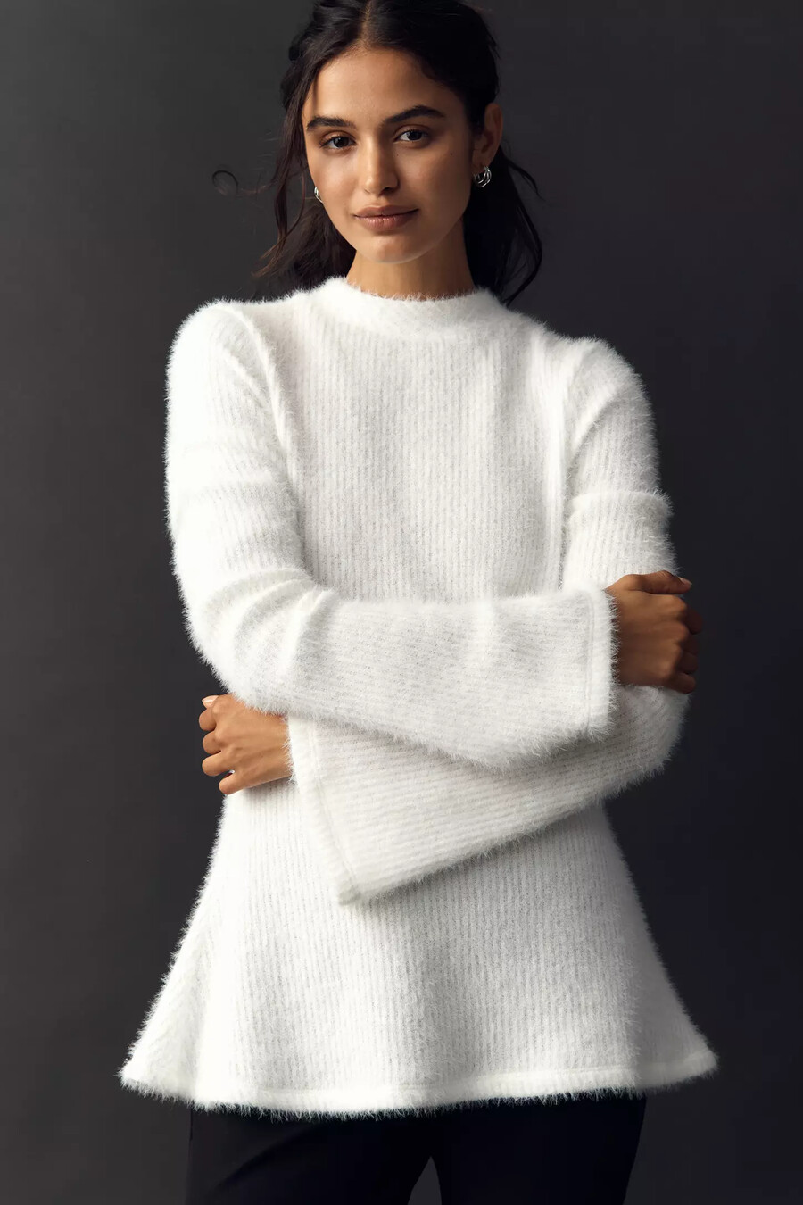 maeve pullover mit glockenärmeln und bindeband am rücken
