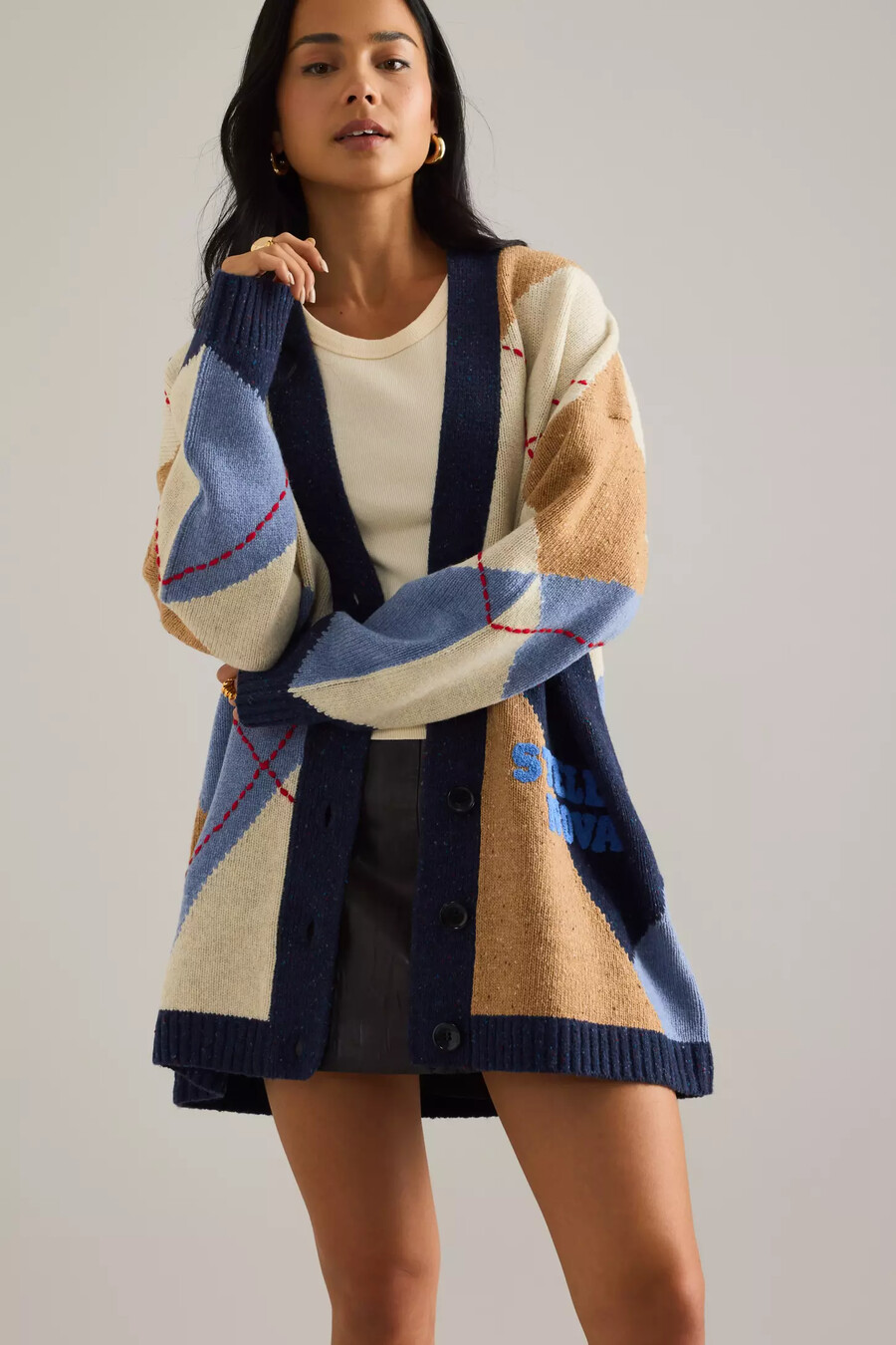 stella nova oversize-strickjacke aus wolle