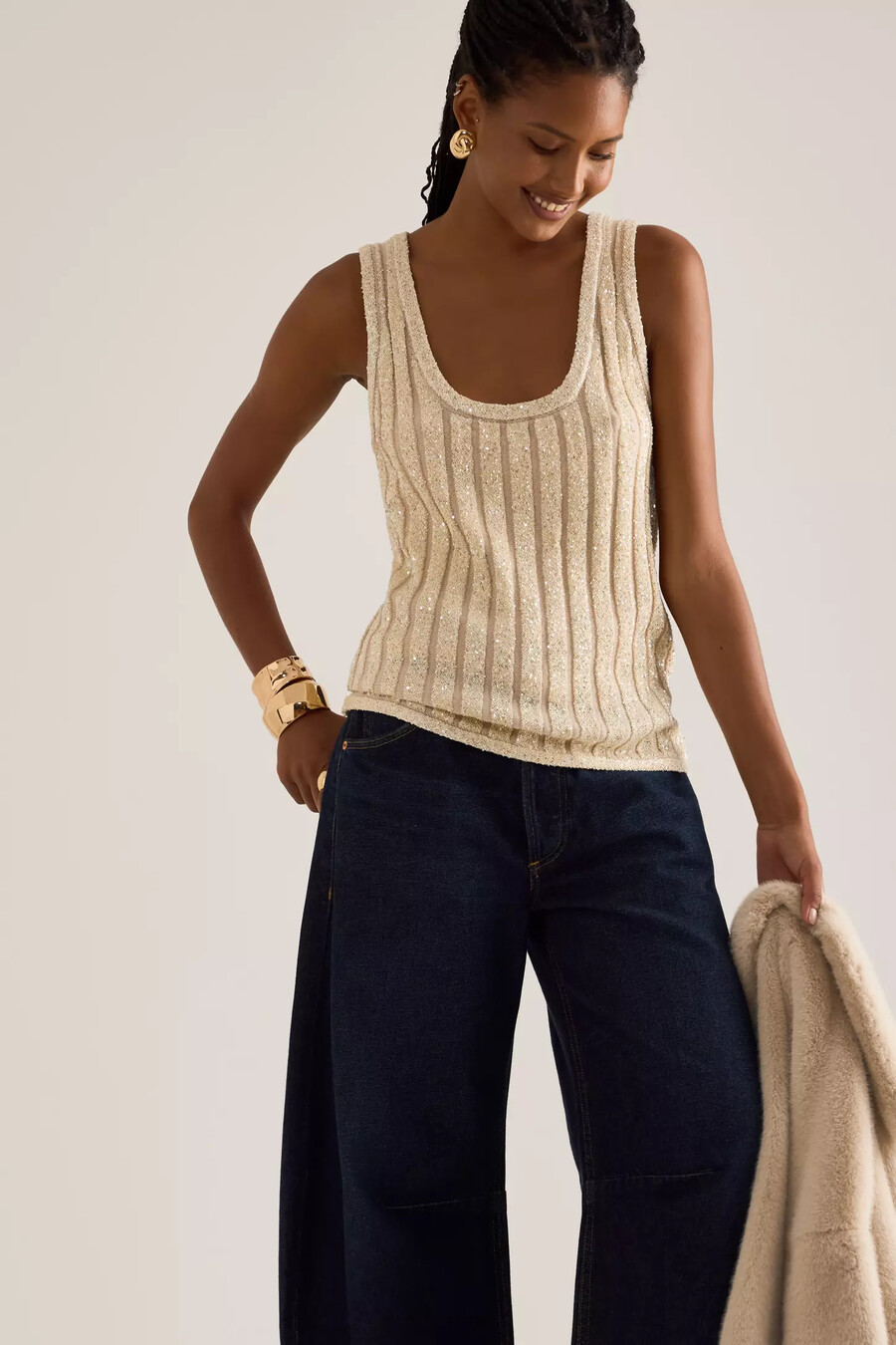 pailletten-tanktop von anthropologie
