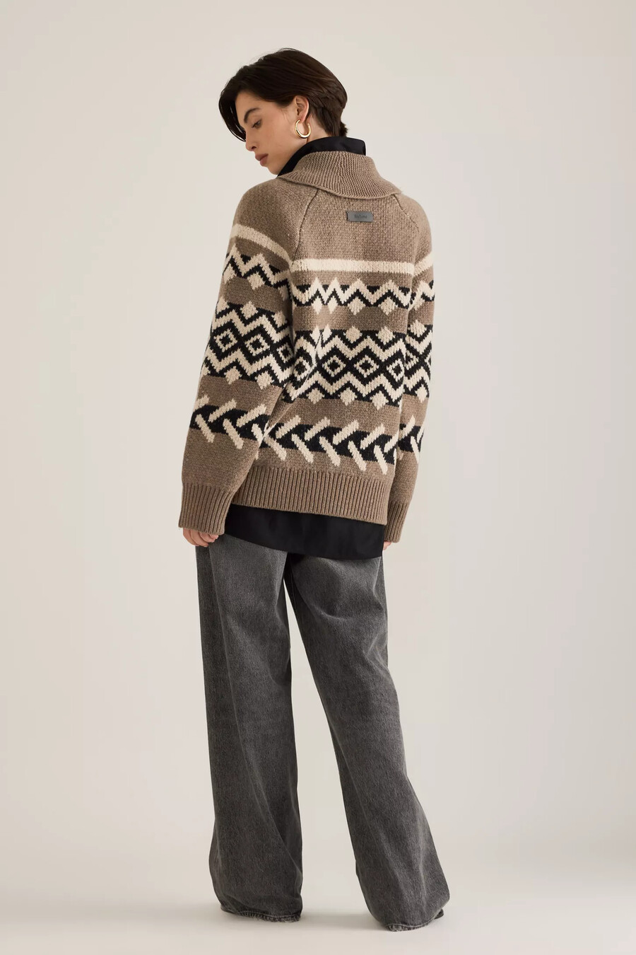 barbour klara wollstrickjacke mit reißverschluss