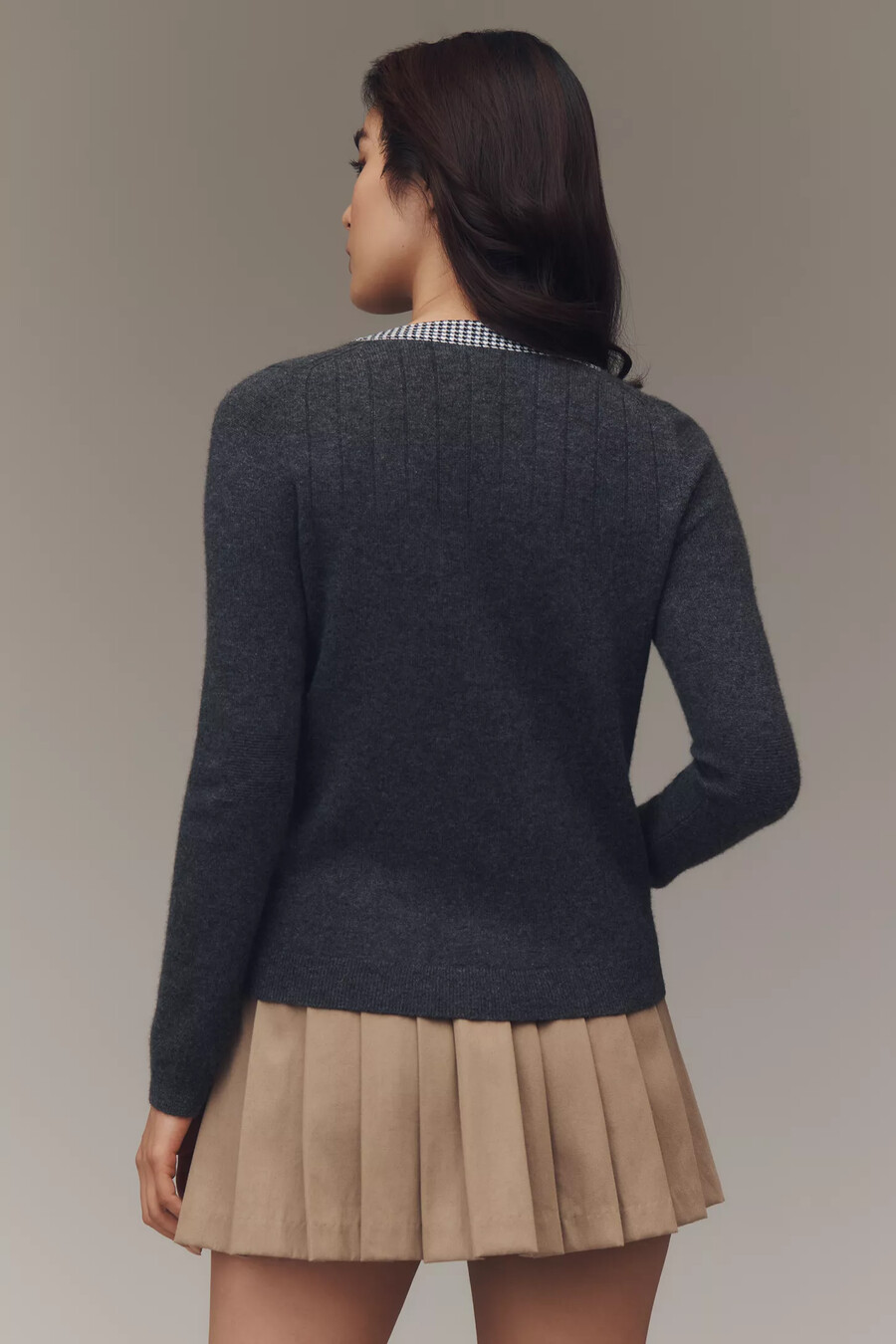 maeve kaschmir-cardigan mit kontrastbesatz