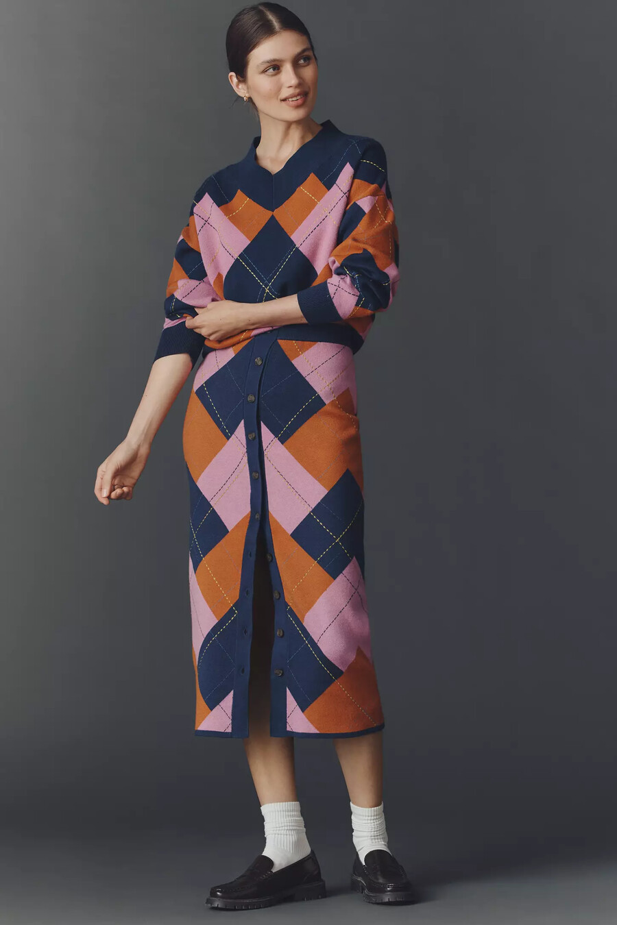 maeve v-ausschnitt argyle pullover
