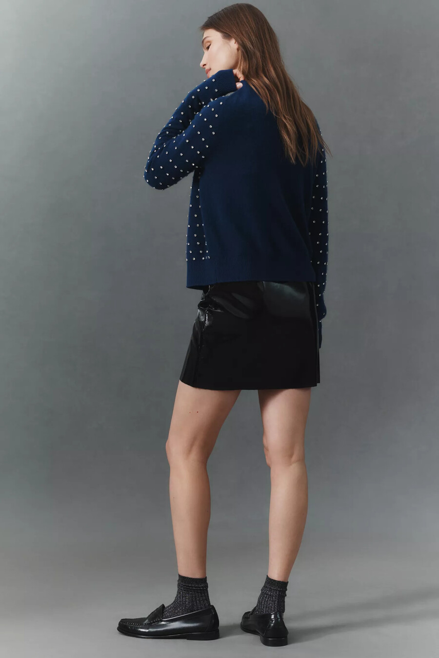 juliet kaschmir-strickjacke mit rundhalsausschnitt