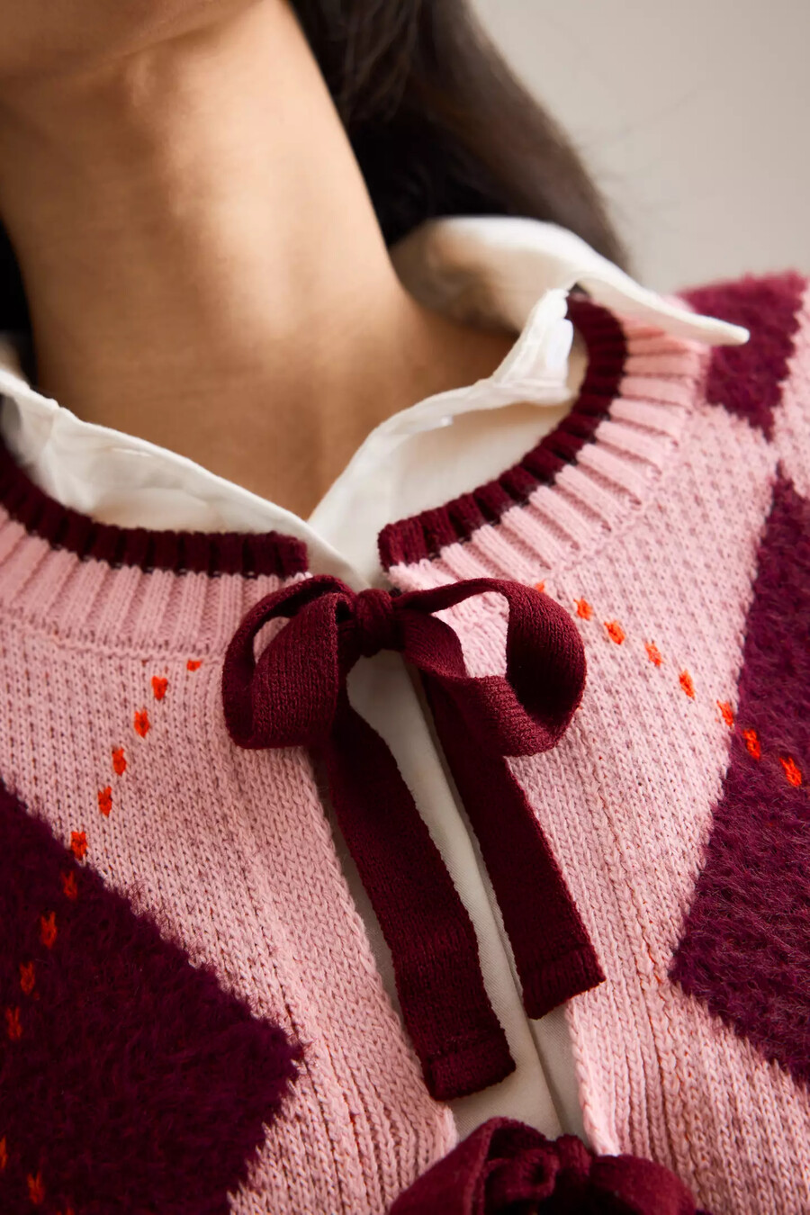 maeve argyle cardigan mit bindeband vorne