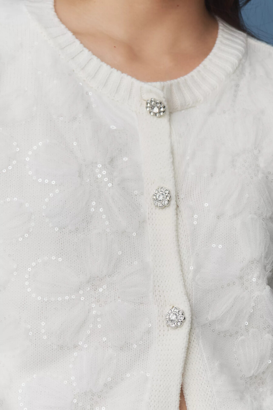 maeve kurzarm-strickjacke mit blumenmuster