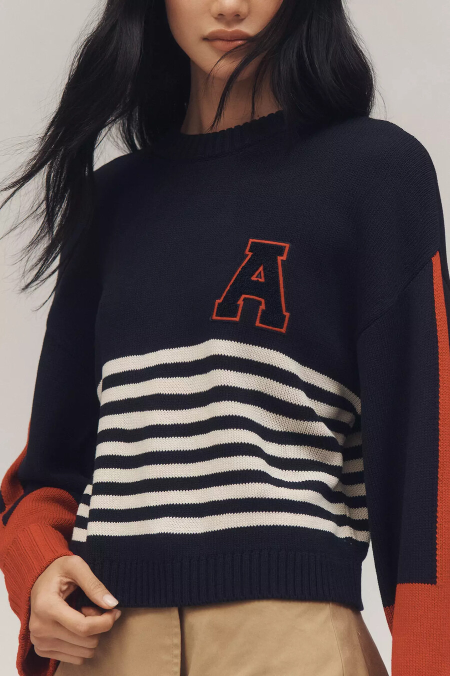 maeve sportlicher pullover mit rundhalsausschnitt