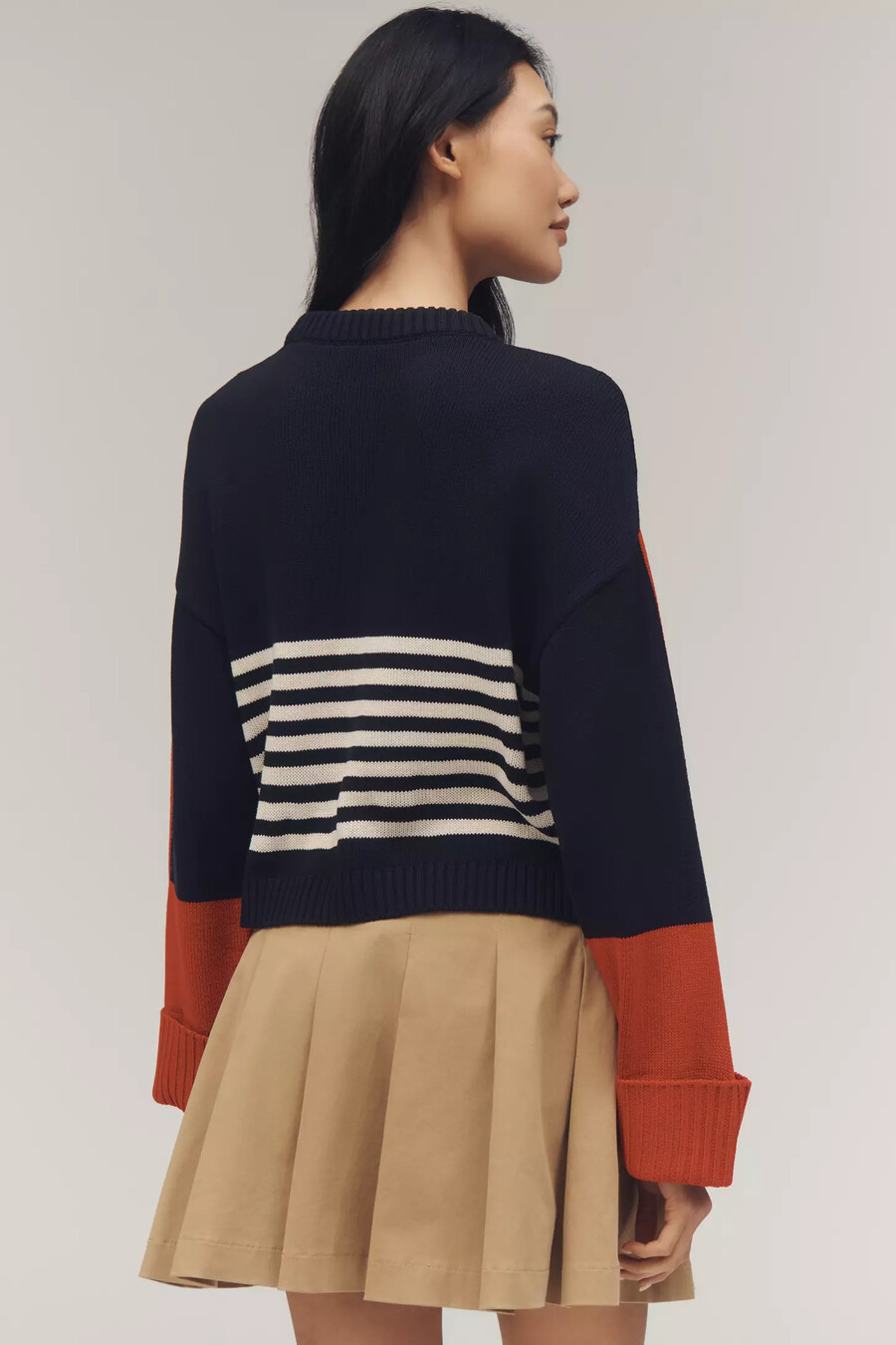 maeve sportlicher pullover mit rundhalsausschnitt