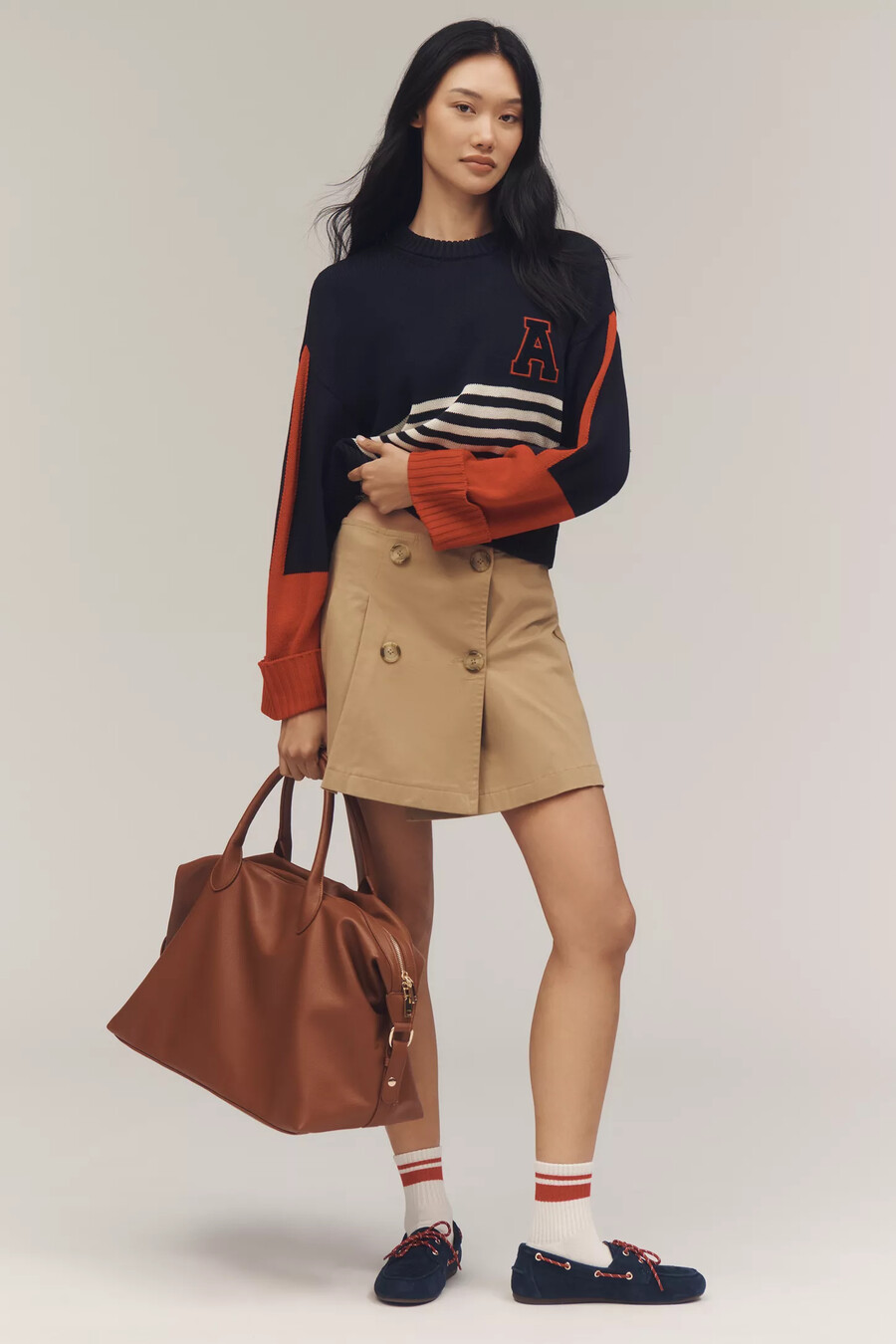 maeve sportlicher pullover mit rundhalsausschnitt