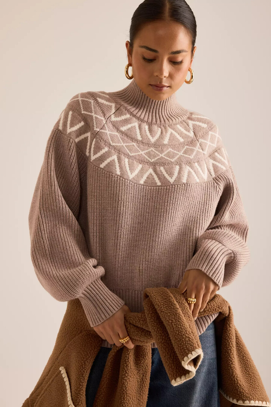 varley marcie fairisle rollkragenpullover