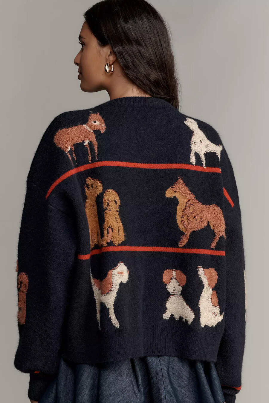 maeve dogs strickjacke mit bindeband vorne