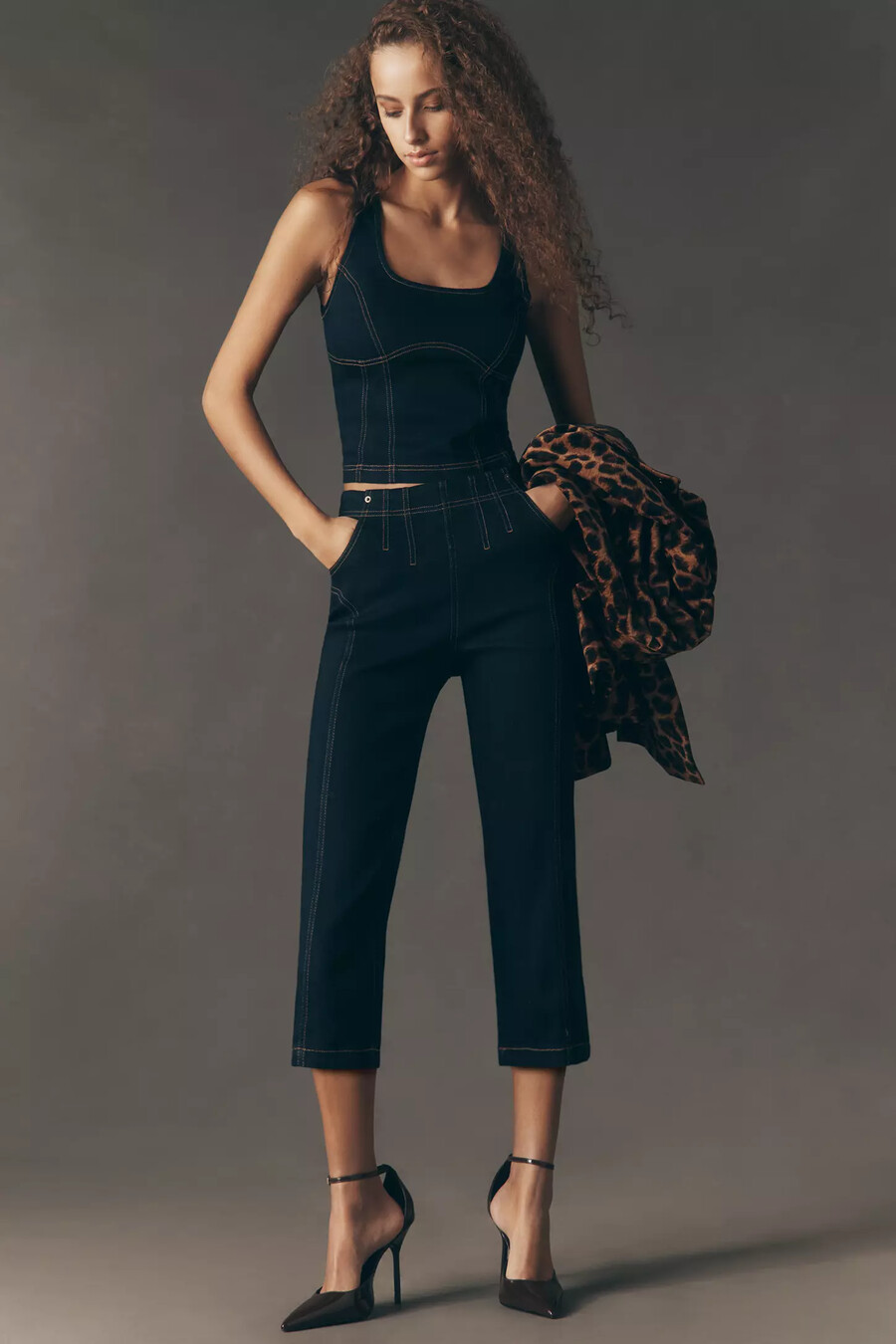 die bella capri high-rise straight jeans von pilcro