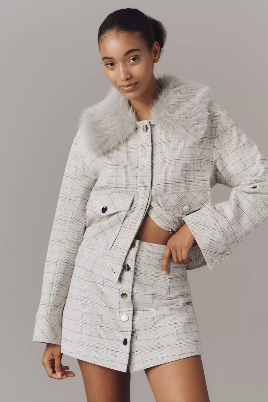 maeve cosy plaid skort