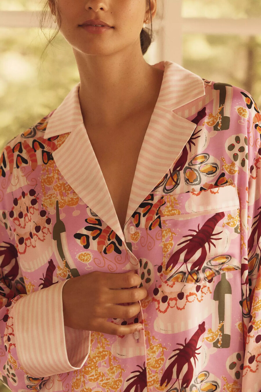 Übergroßes pyjamahemd mit knopfleiste von anthropologie