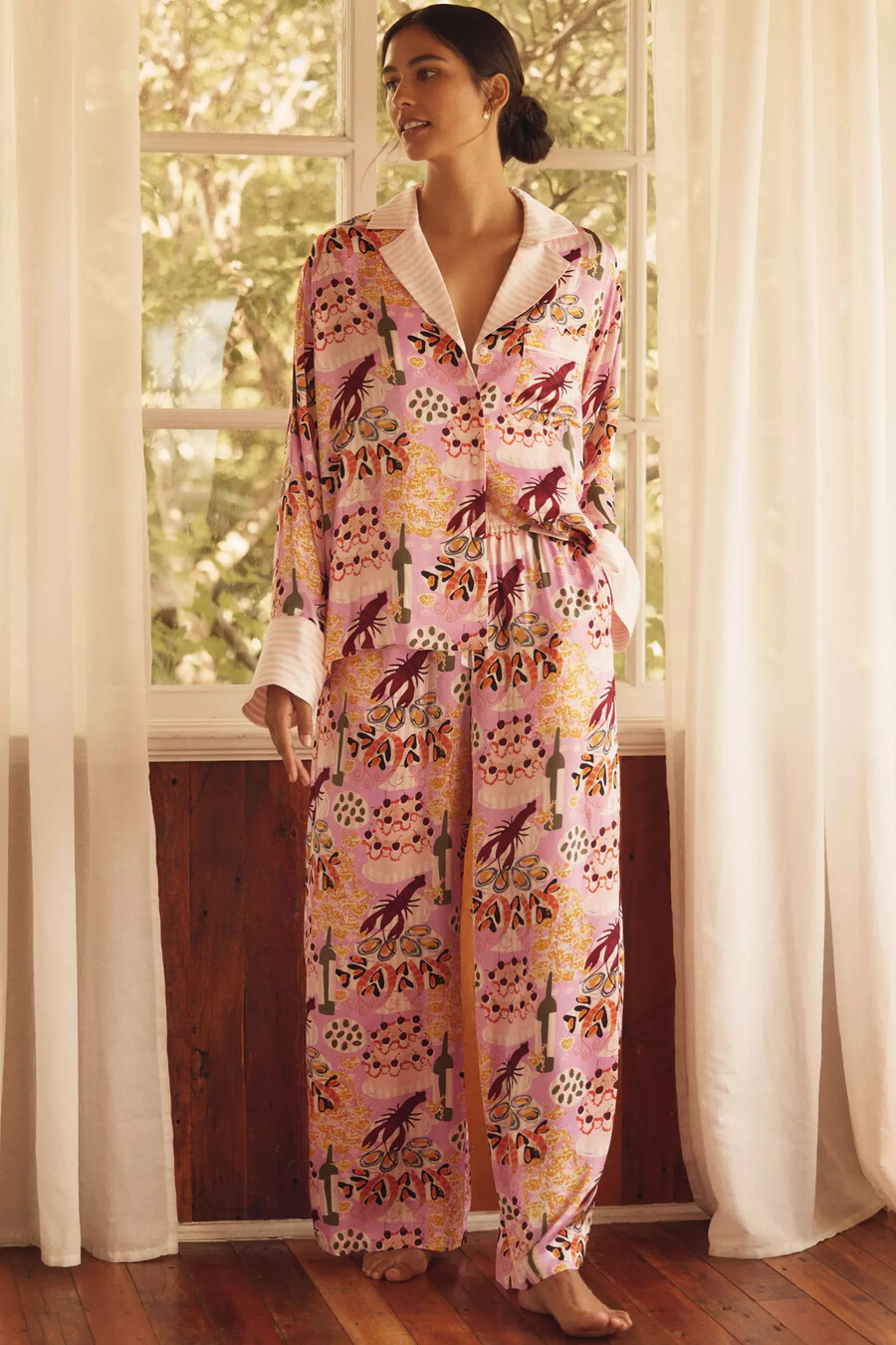 Übergroßes pyjamahemd mit knopfleiste von anthropologie