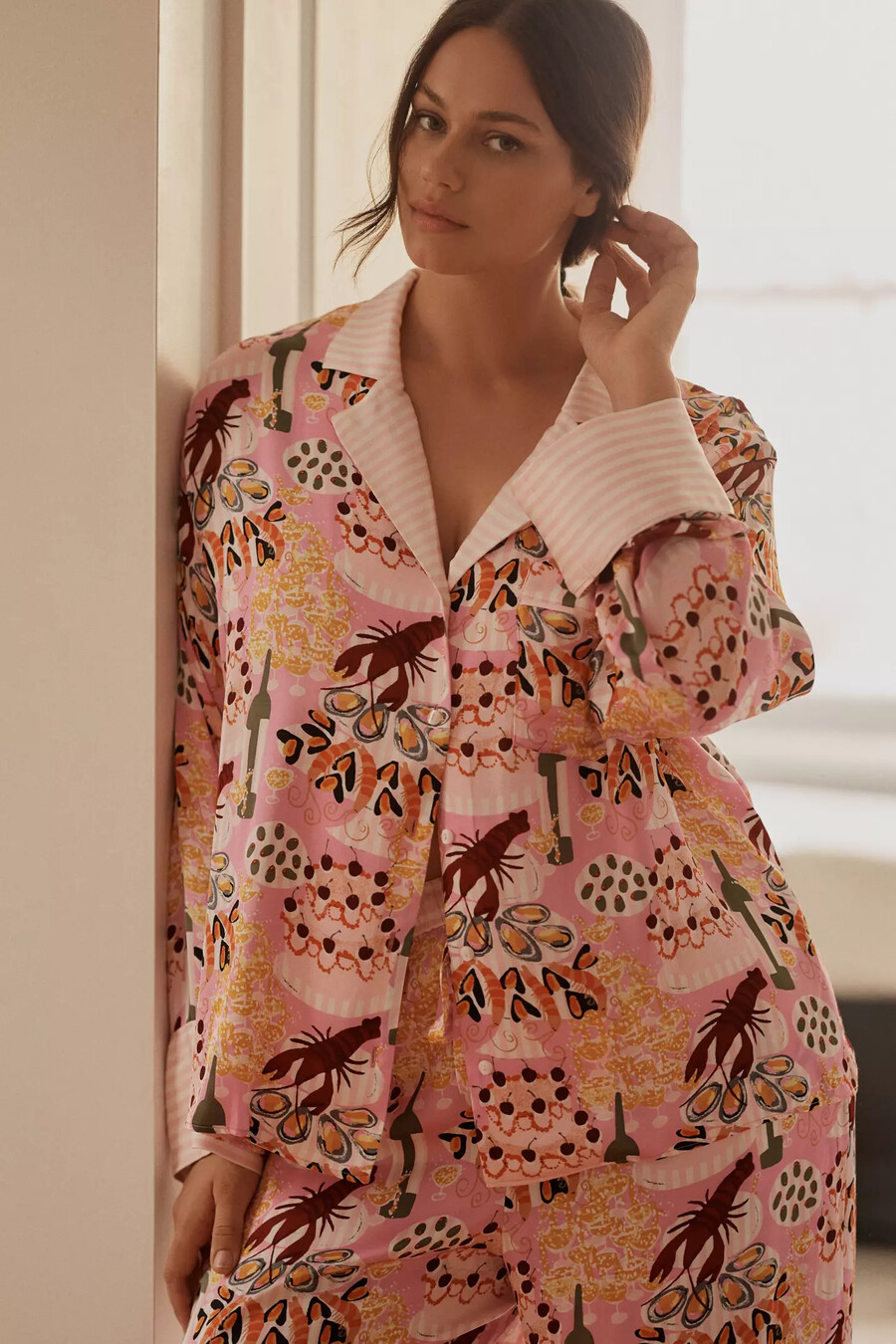 Übergroßes pyjamahemd mit knopfleiste von anthropologie