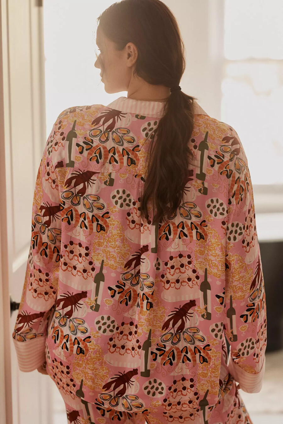 Übergroßes pyjamahemd mit knopfleiste von anthropologie