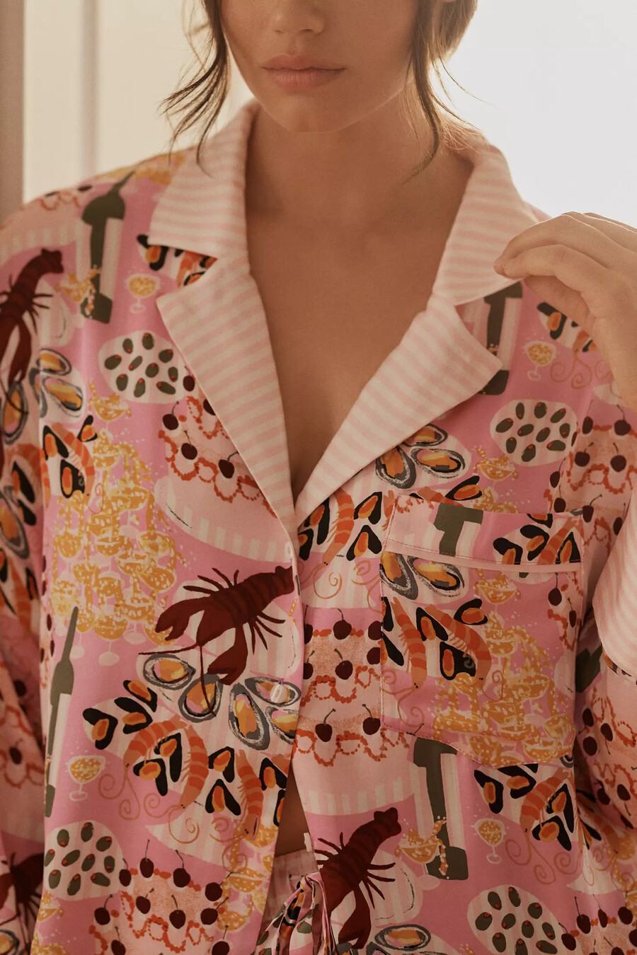 Übergroßes pyjamahemd mit knopfleiste von anthropologie