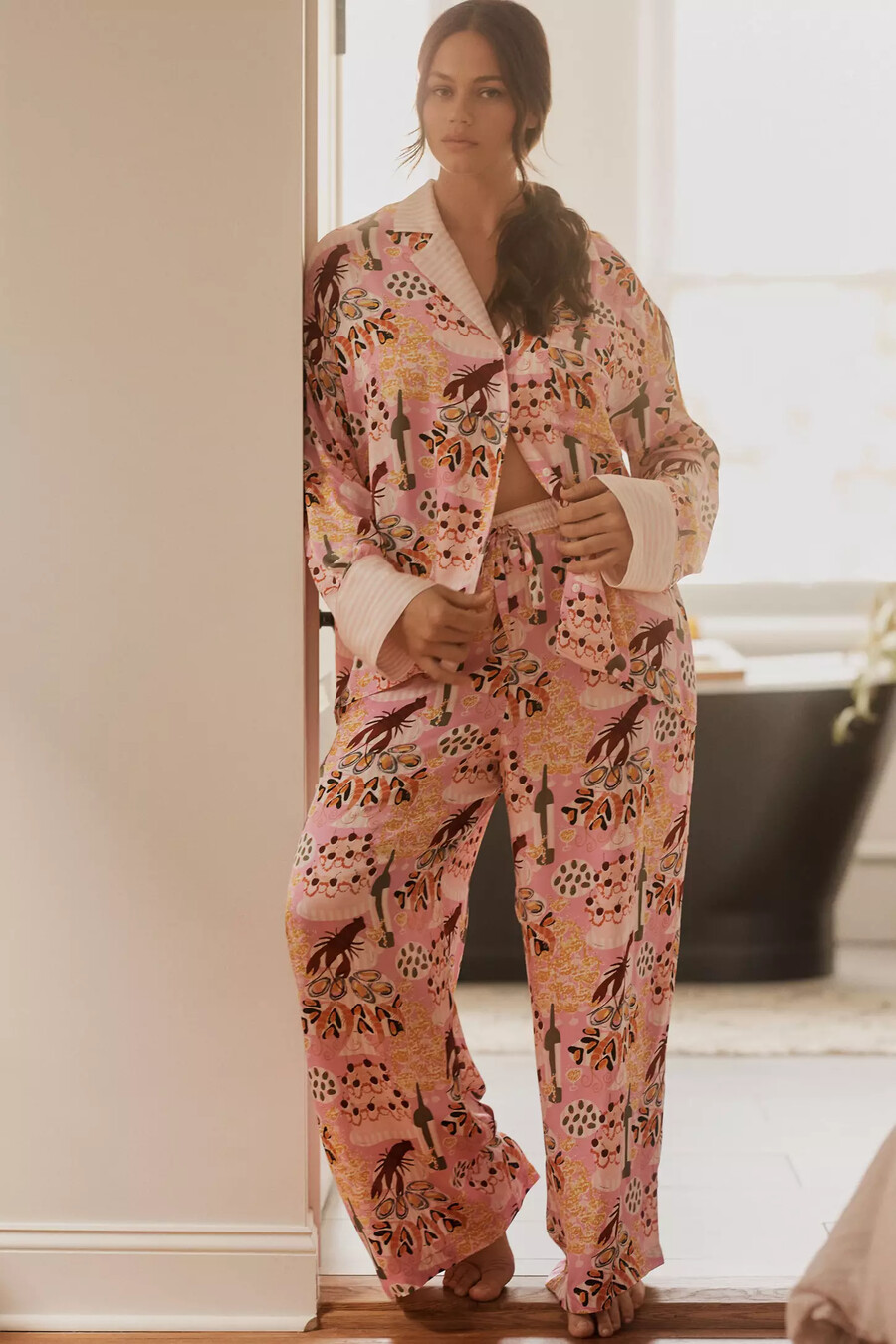 Übergroßes pyjamahemd mit knopfleiste von anthropologie