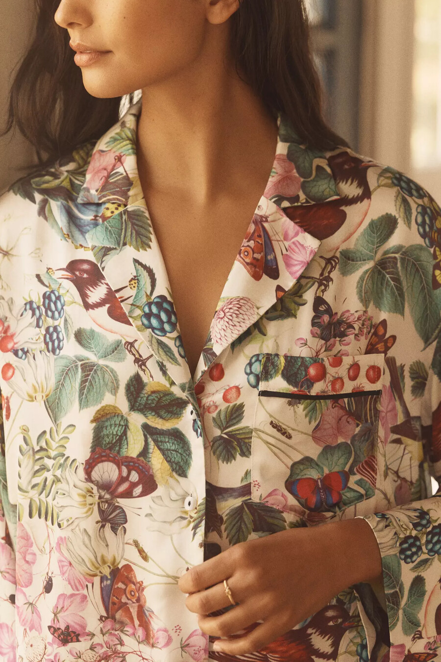 Übergroßes pyjamahemd mit knopfleiste von anthropologie
