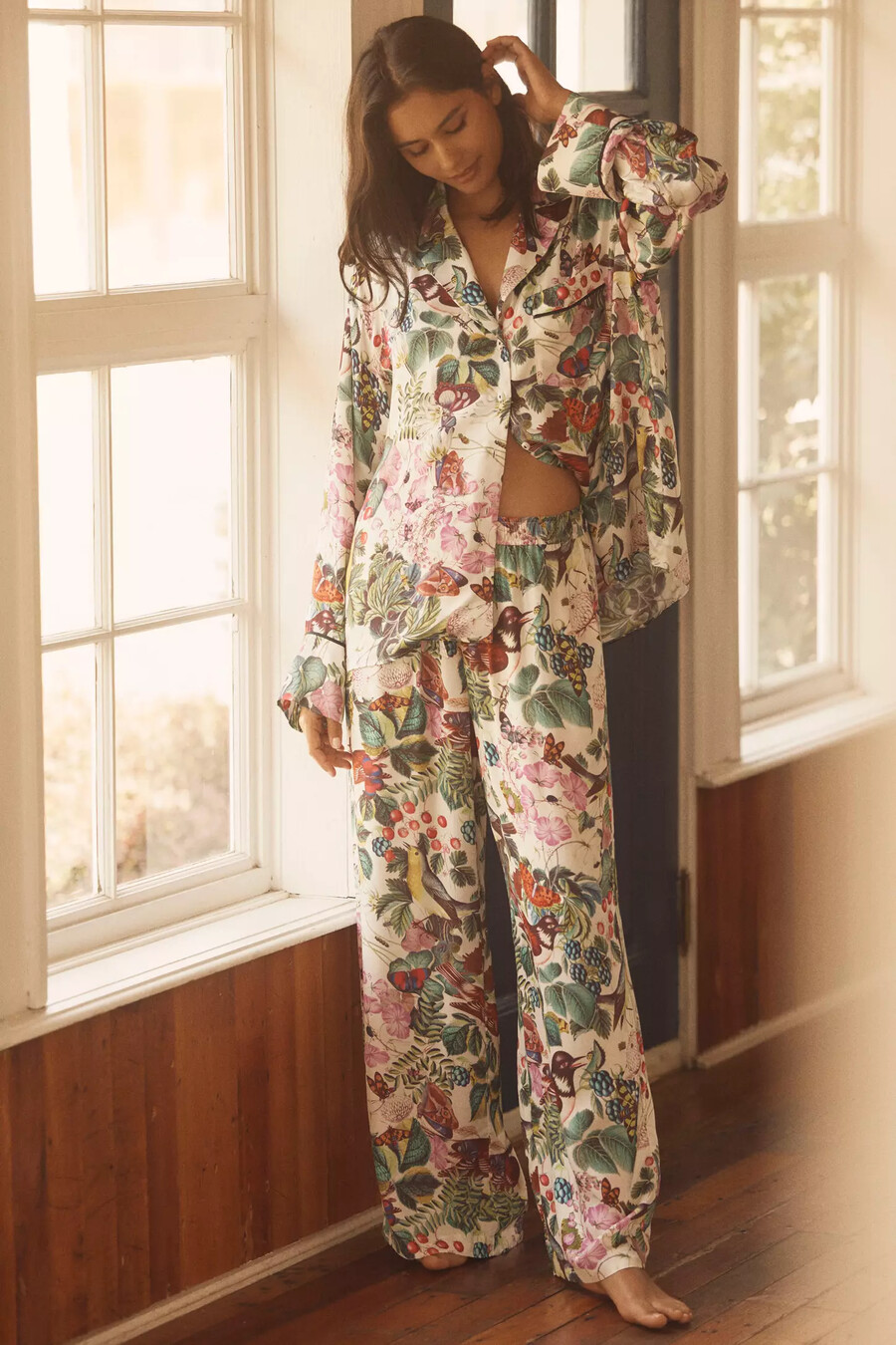 seidige pyjamahosen von anthropologie