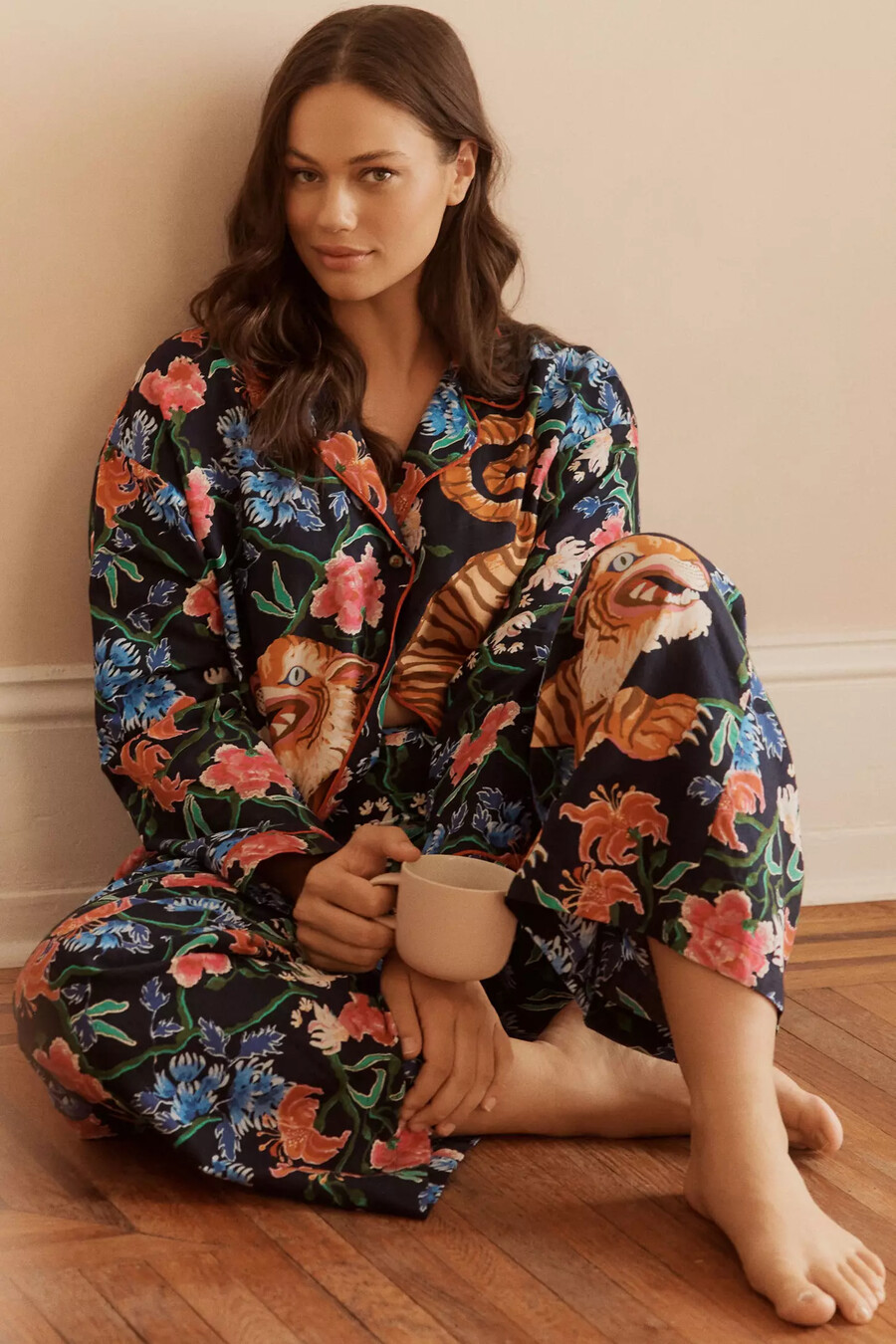 lyrebird langarm-flanellpyjamahemd