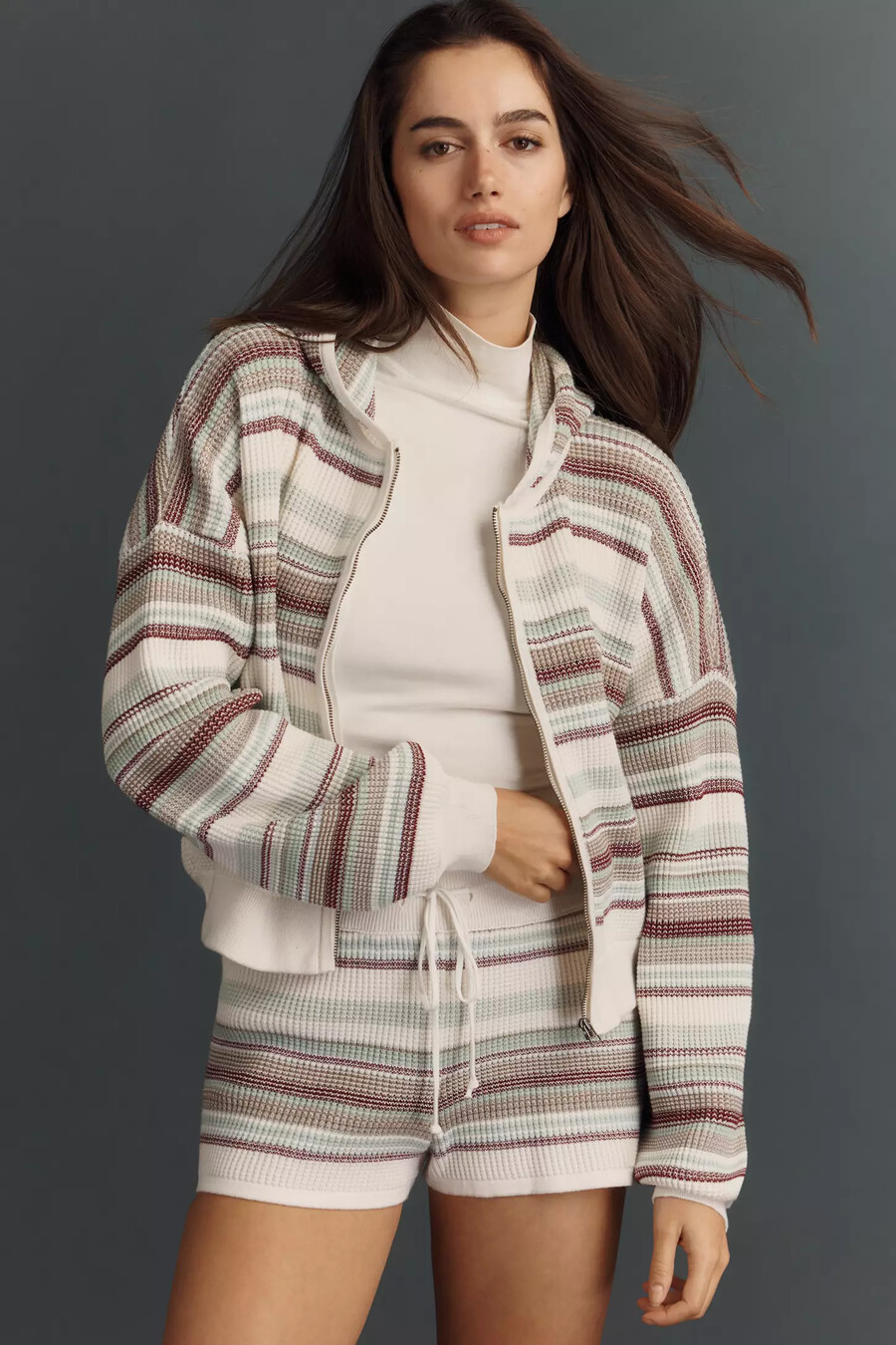 thermostrickjacke mit reißverschluss für den täglichen gebrauch