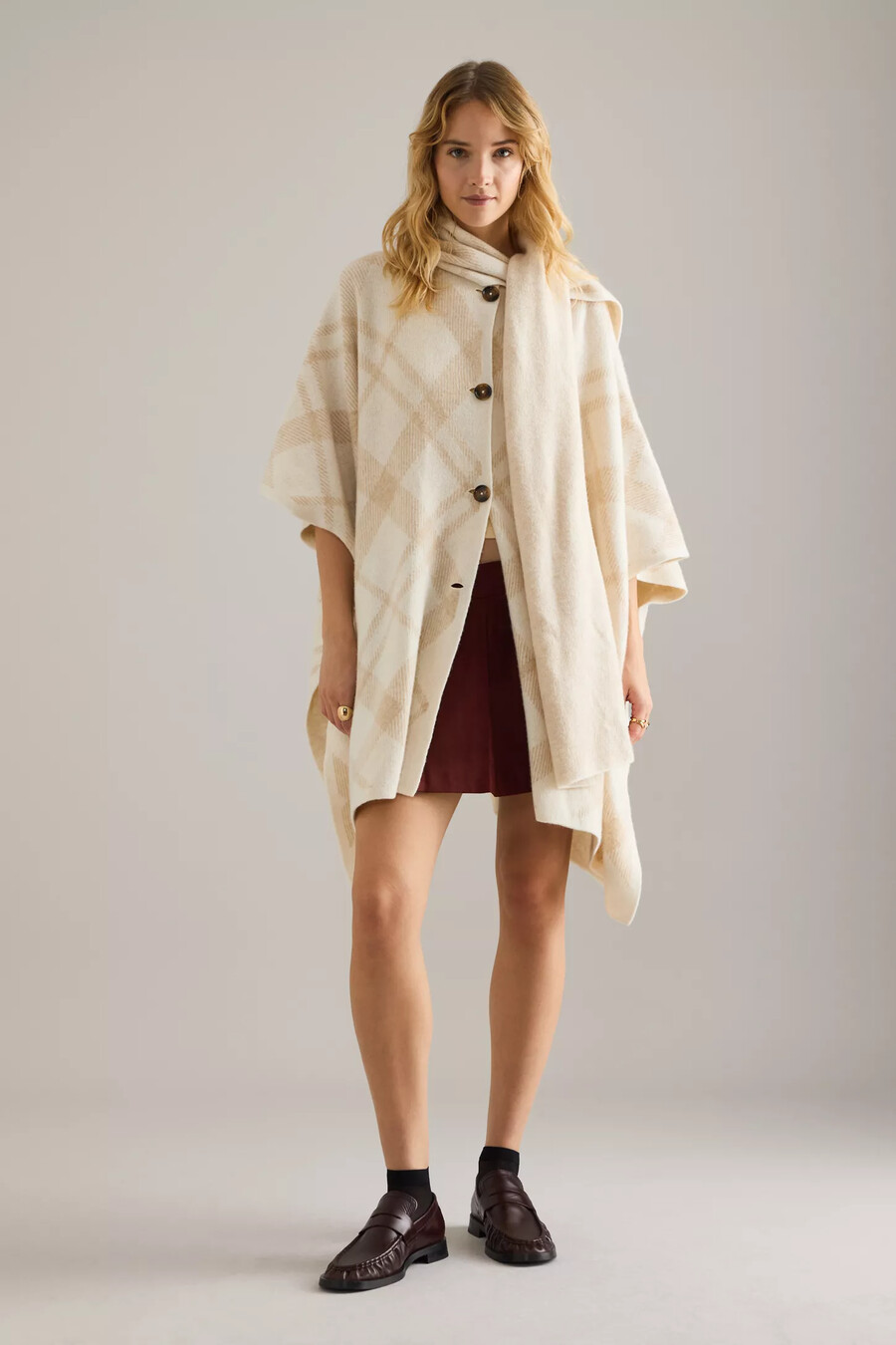 barbour vienna strickcape aus wolle