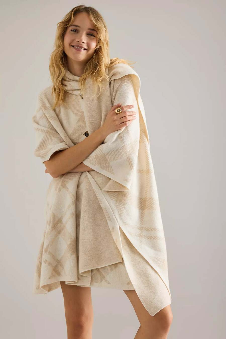 barbour vienna strickcape aus wolle