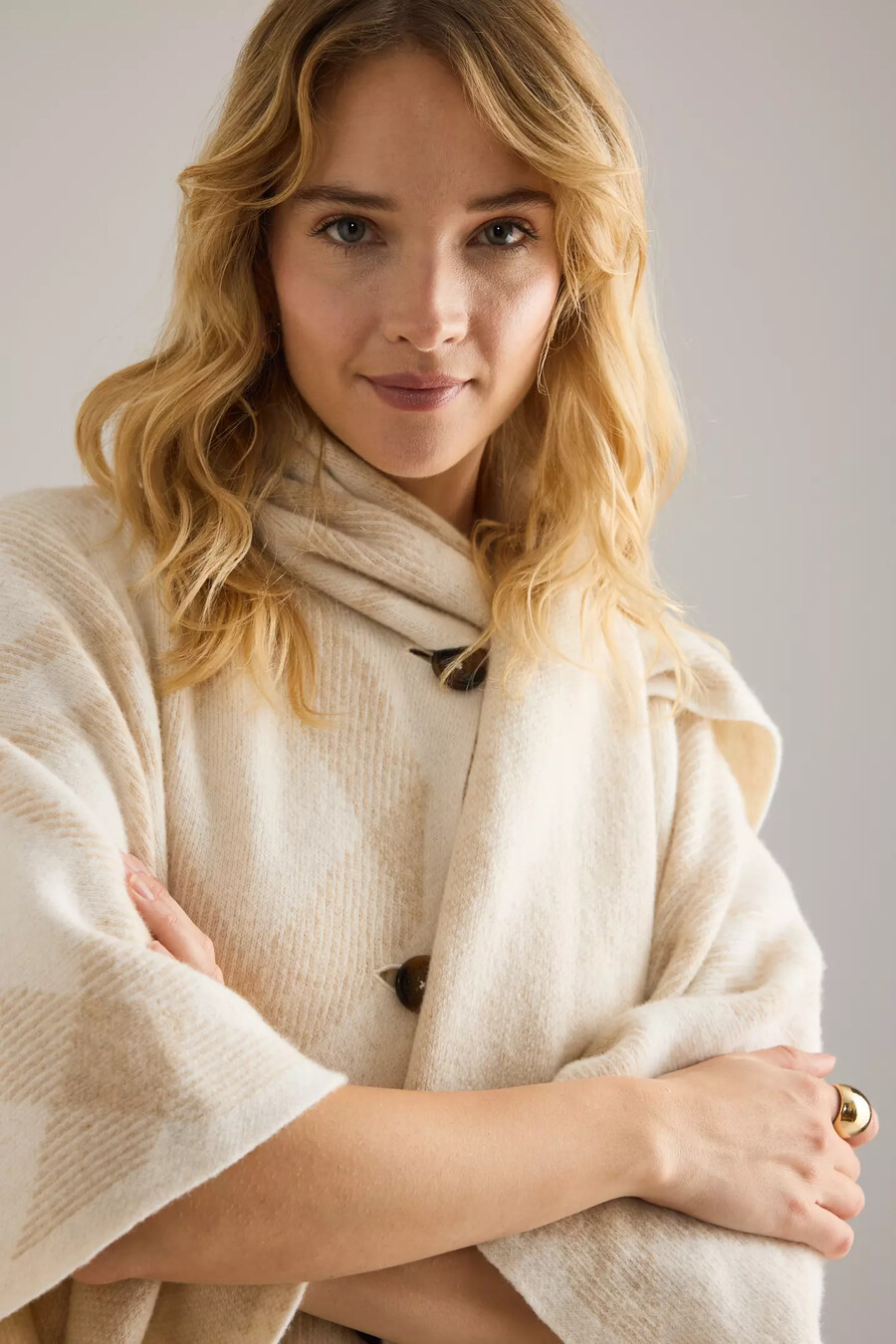 barbour vienna strickcape aus wolle