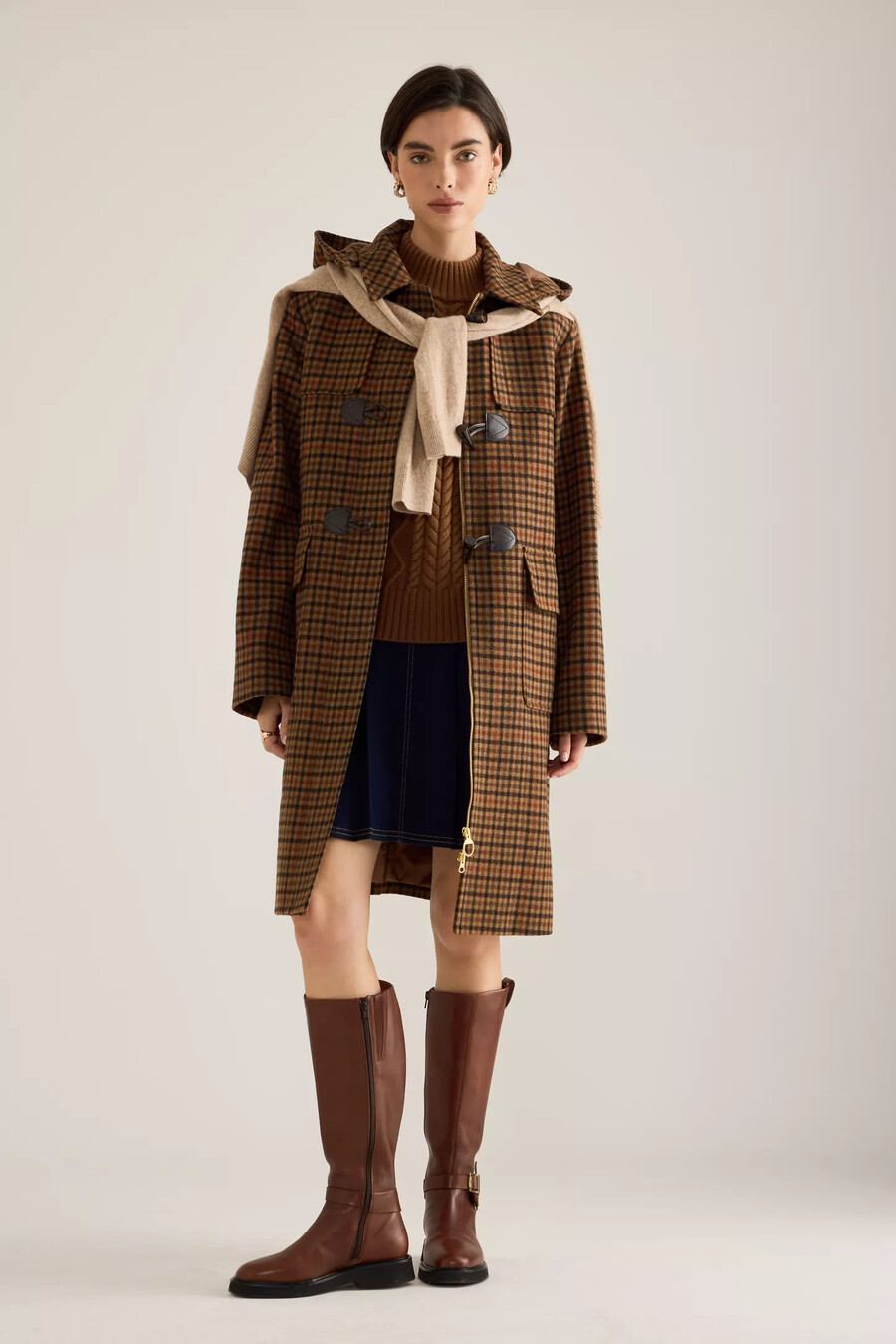 barbour melody check dufflecoat