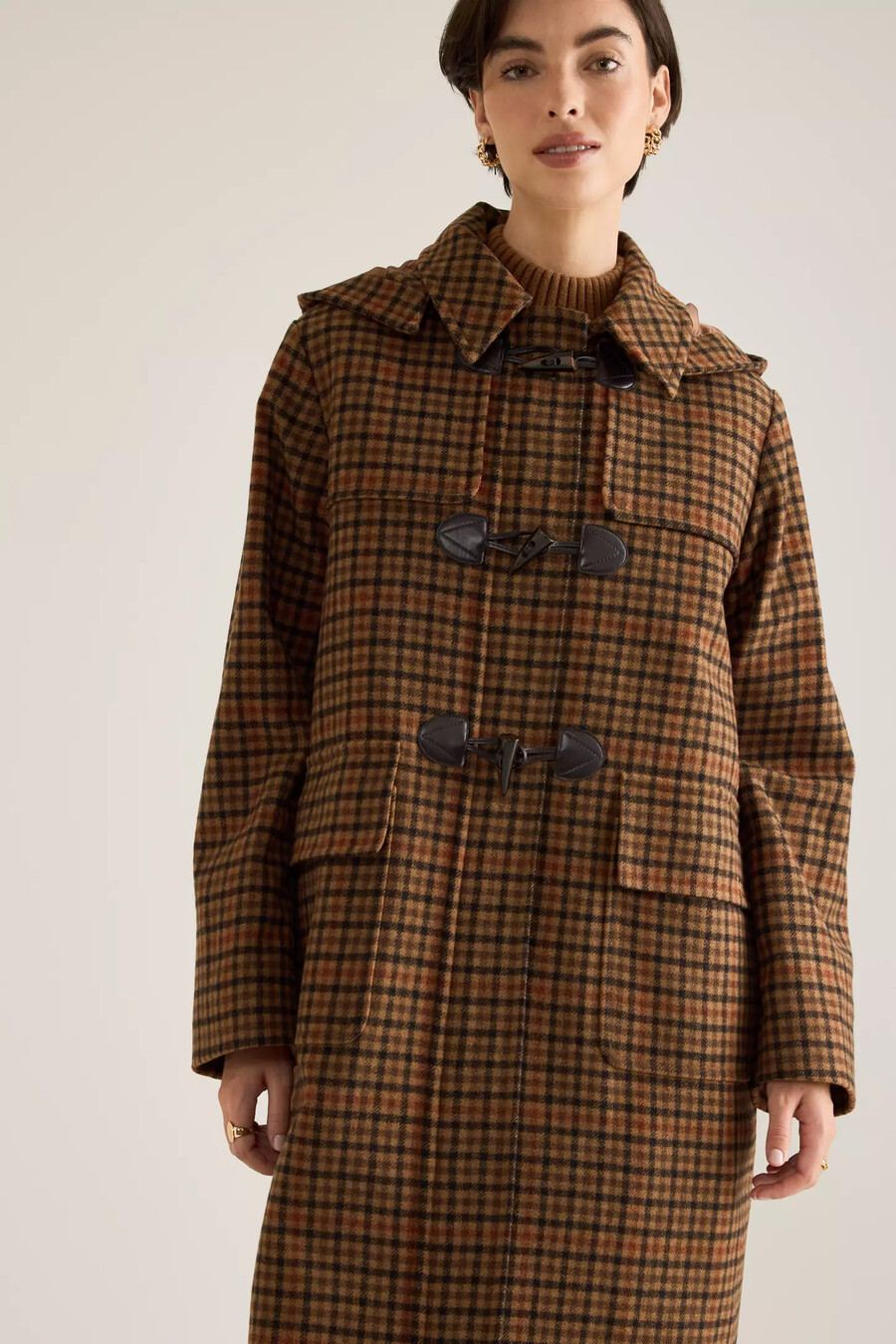 barbour melody check dufflecoat