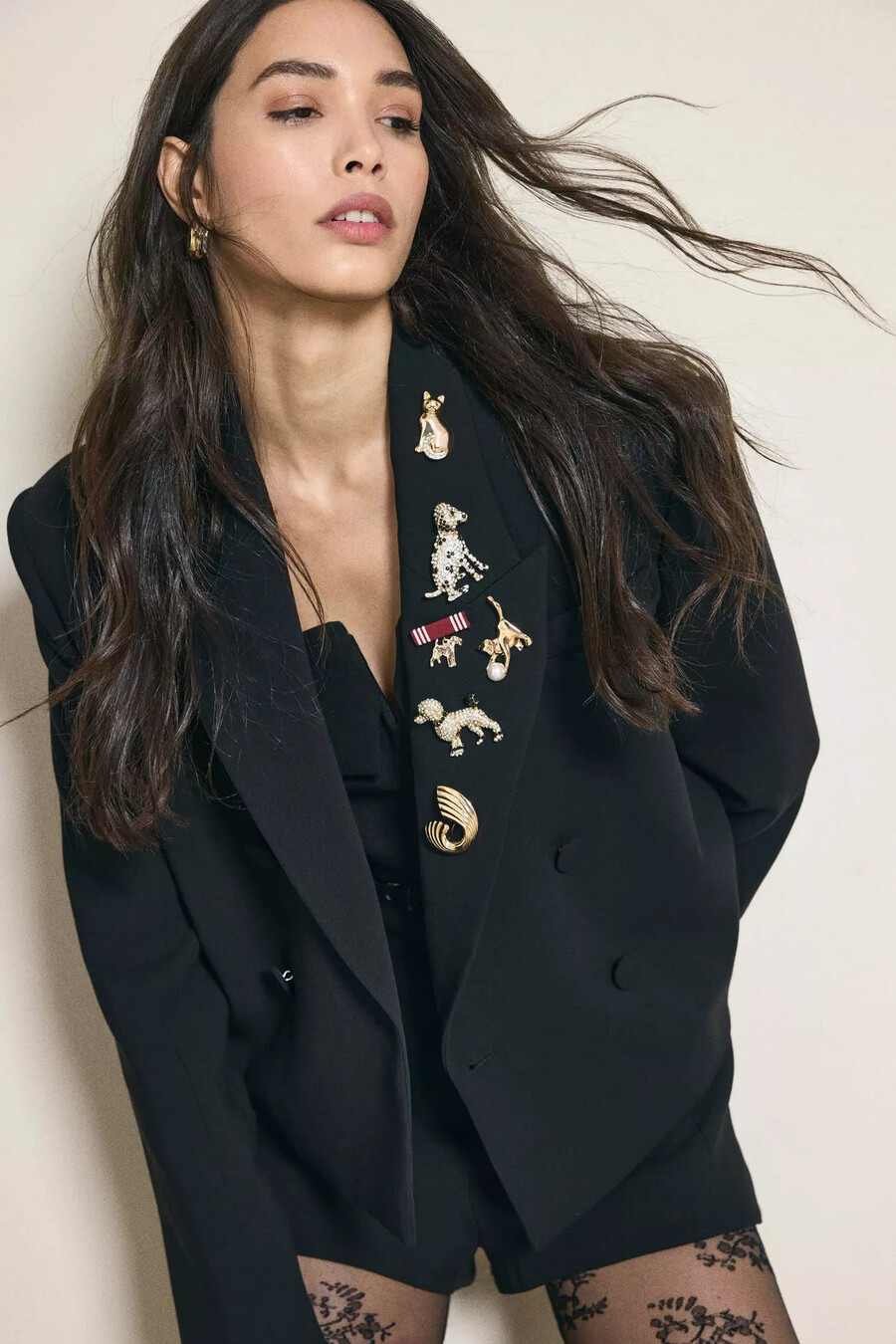bardot jezel doppelreiher-crop-blazer