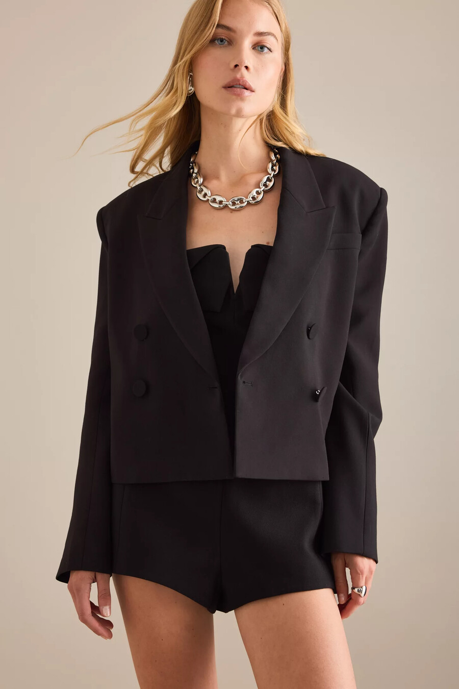 bardot jezel doppelreiher-crop-blazer