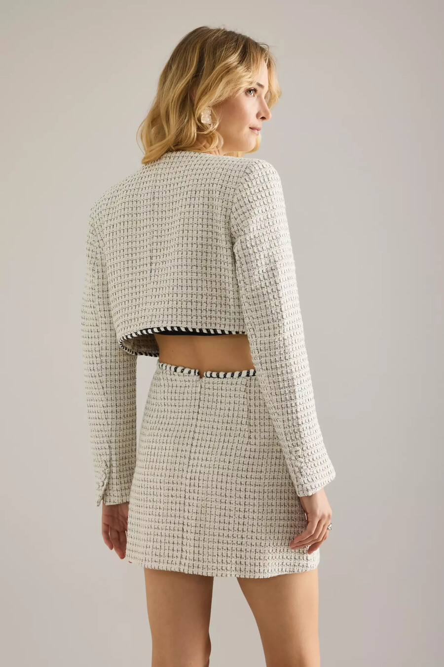 bardot florine cropped boucle jacket