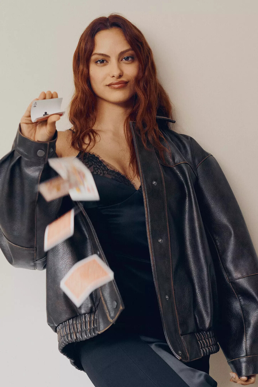 pilcro oversized washed faux leather jacket