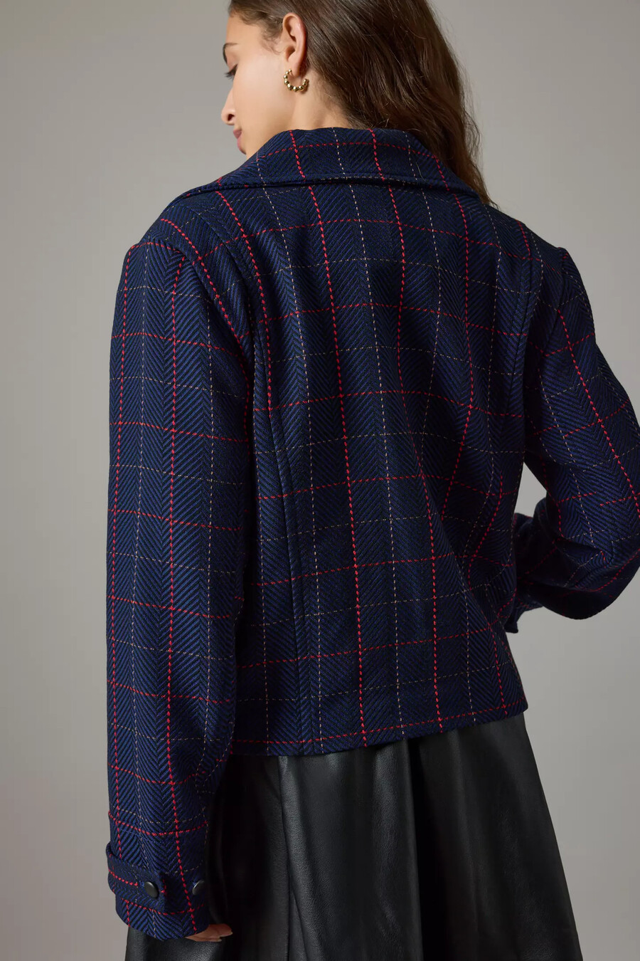 maeve x merrick weißer karo-crop-blazer