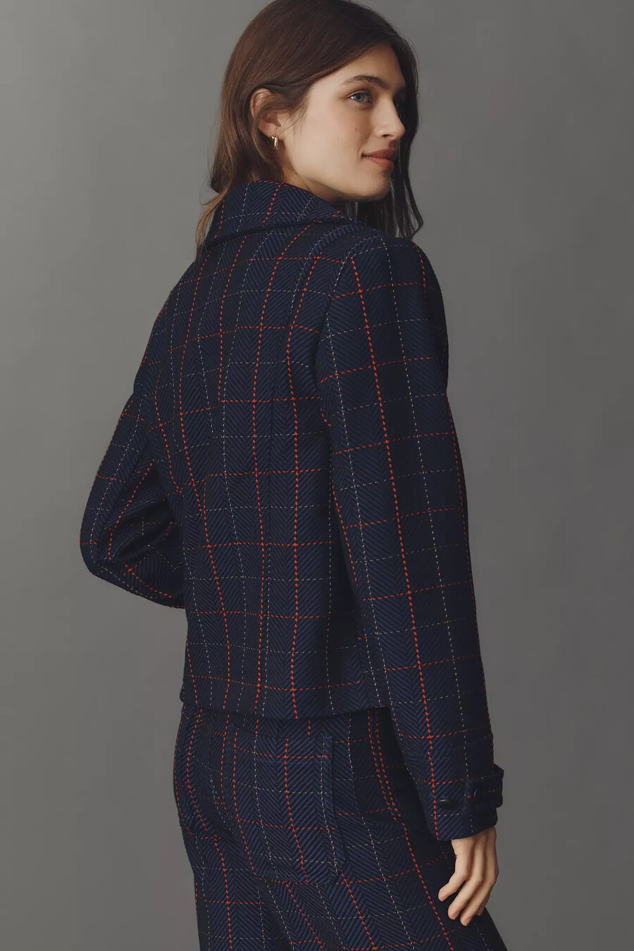 maeve x merrick weißer karo-crop-blazer