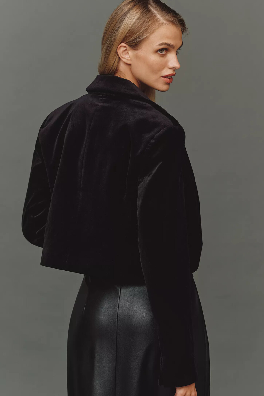 maeve cropped tuxedo blazer