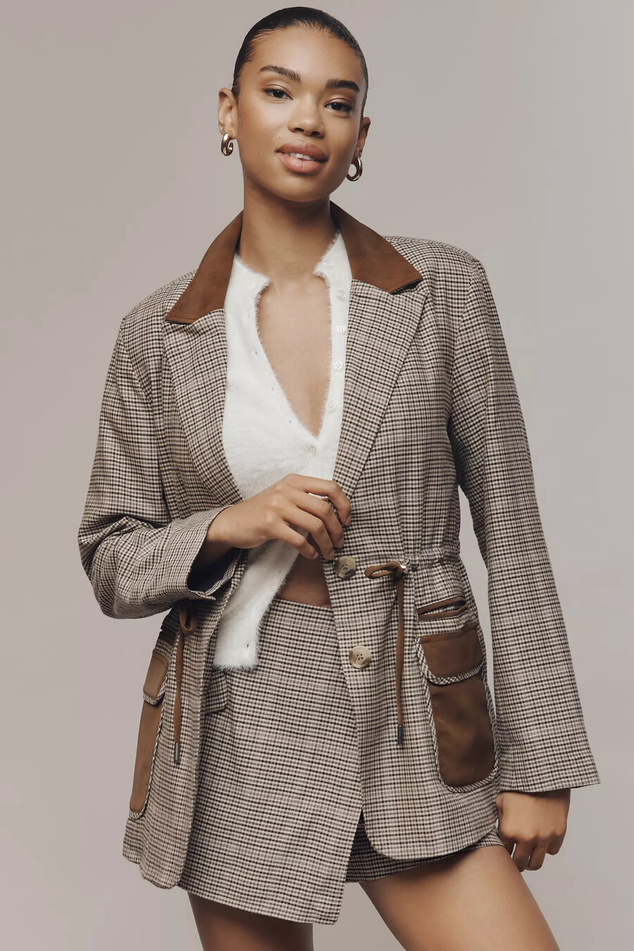 maeve blazer mit taillengürtel