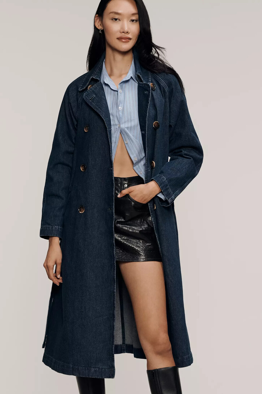 pilcro denim trenchcoat